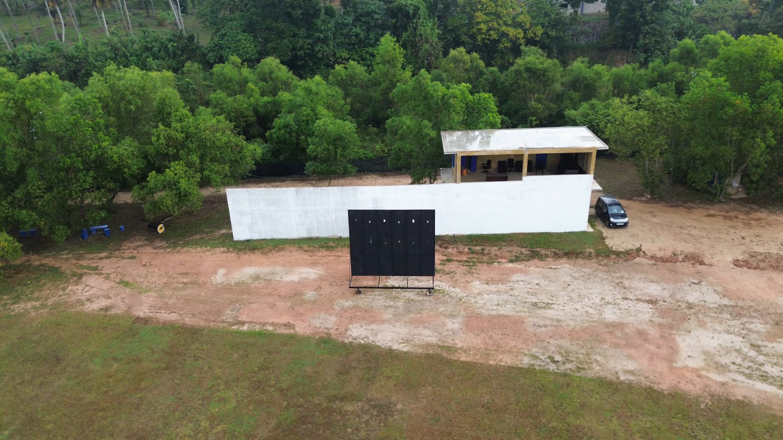 Sightscreen & scorers' box - DHH Turf Cricket Grounds Negombo Sri Lanka